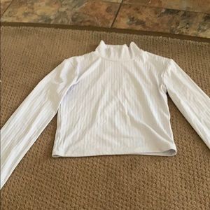 White ribbed long sleeve shirt